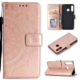 For Huawei P30 Lite Totem Flower Embossed Horizontal Flip TPU + PU Leather Case with Holder & Card Slots & Wallet(Rose Gold)