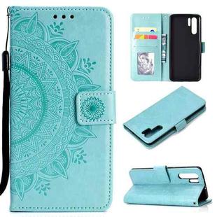 For Huawei P30 Pro Totem Flower Embossed Horizontal Flip TPU + PU Leather Case with Holder & Card Slots & Wallet(Green)