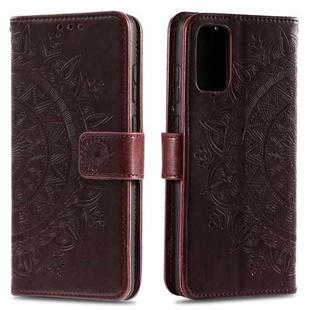 For Huawei P40 Pro Totem Flower Embossed Horizontal Flip TPU + PU Leather Case with Holder & Card Slots & Wallet(Brown)