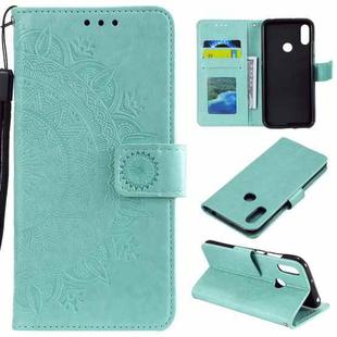 For Huawei Honor 20 Lite Totem Flower Embossed Horizontal Flip TPU + PU Leather Case with Holder & Card Slots & Wallet(Green)