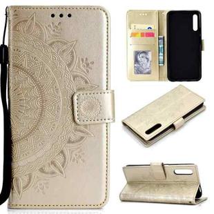 For Huawei Honor 9X Totem Flower Embossed Horizontal Flip TPU + PU Leather Case with Holder & Card Slots & Wallet(Gold)