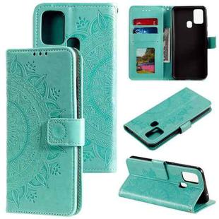 For Huawei Honor 9X Lite Totem Flower Embossed Horizontal Flip TPU + PU Leather Case with Holder & Card Slots & Wallet(Green)