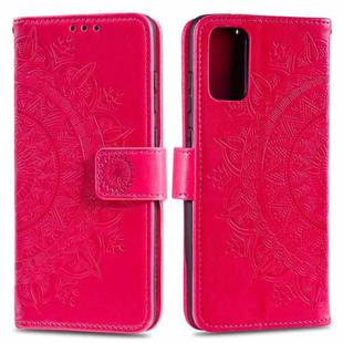 For Huawei Y5p Totem Flower Embossed Horizontal Flip TPU + PU Leather Case with Holder & Card Slots & Wallet(Red)