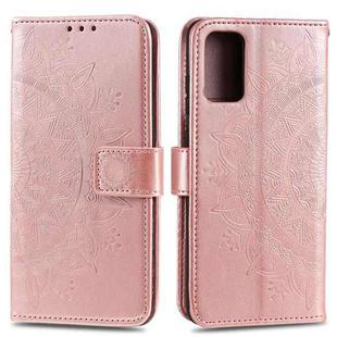 For Huawei Honor 10X Lite Totem Flower Embossed Horizontal Flip TPU + PU Leather Case with Holder & Card Slots & Wallet(Rose Gold)