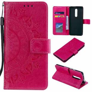 For Nokia 2.4 Totem Flower Embossed Horizontal Flip TPU + PU Leather Case with Holder & Card Slots & Wallet(Red)