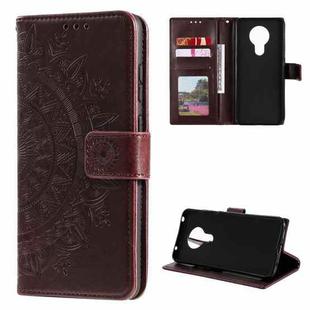 For Nokia 3.4 Totem Flower Embossed Horizontal Flip TPU + PU Leather Case with Holder & Card Slots & Wallet(Brown)