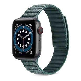 Litchi Texture Silicone Loopback Watch Band For Apple Watch Series 7 41mm / 6 & SE & 5 & 4 40mm / 3 & 2 & 1 38mm(Pine Needle Green)