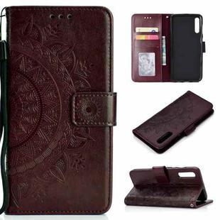 For Sony Xperia 1 II Totem Flower Embossed Horizontal Flip TPU + PU Leather Case with Holder & Card Slots & Wallet(Brown)