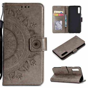 For Sony Xperia 10 II Totem Flower Embossed Horizontal Flip TPU + PU Leather Case with Holder & Card Slots & Wallet(Grey)