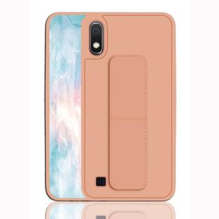 For Galaxy A10 / M10 Shockproof PC + TPU Protective Case with Wristband & Holder(Rose Gold)