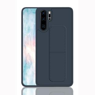 For Huawei P30 Pro Shockproof PC + TPU Protective Case with Wristband & Holder(Dark Blue)