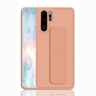 For Huawei P30 Pro Shockproof PC + TPU Protective Case with Wristband & Holder(Rose Gold)
