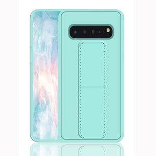 For Galaxy S10 Shockproof PC + TPU Protective Case with Wristband & Holder(Green)