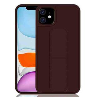 For iPhone 11 Shockproof PC + TPU Protective Case with Wristband & Holder(Coffee)