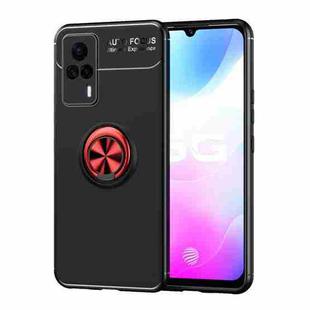 For vivo S9e Metal Ring Holder 360 Degree Rotating TPU Case(Black+Red)