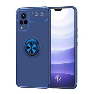 For vivo S9 Metal Ring Holder 360 Degree Rotating TPU Case(Blue+Blue)