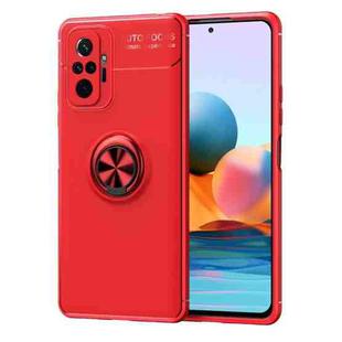 For Xiaomi Redmi Note 10 Pro Metal Ring Holder 360 Degree Rotating TPU Case(Red+Red)