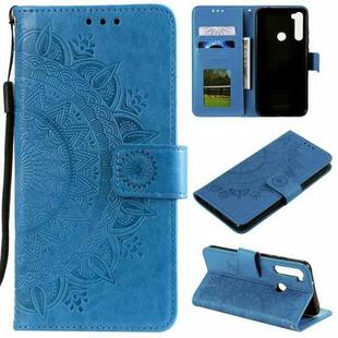 For Motorola Moto G8 Power Totem Flower Embossed Horizontal Flip TPU + PU Leather Case with Holder & Card Slots & Wallet(Blue)