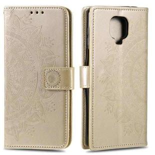 For Motorola Moto G9 Play Totem Flower Embossed Horizontal Flip TPU + PU Leather Case with Holder & Card Slots & Wallet(Gold)