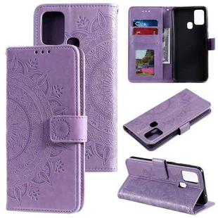 For Xiaomi Redmi 9C Totem Flower Embossed Horizontal Flip TPU + PU Leather Case with Holder & Card Slots & Wallet(Purple)