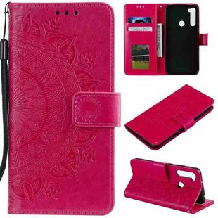 For Xiaomi Redmi Note 8 Totem Flower Embossed Horizontal Flip TPU + PU Leather Case with Holder & Card Slots & Wallet(Red)