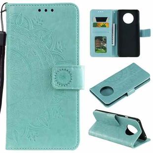 For Xiaomi Redmi Note 9T Totem Flower Embossed Horizontal Flip TPU + PU Leather Case with Holder & Card Slots & Wallet(Green)