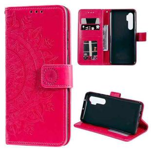 For Xiaomi Mi Note 10 Lite Totem Flower Embossed Horizontal Flip TPU + PU Leather Case with Holder & Card Slots & Wallet(Red)