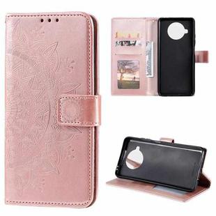 For Xiaomi Mi 10T Lite 5G Totem Flower Embossed Horizontal Flip TPU + PU Leather Case with Holder & Card Slots & Wallet(Rose Gold)