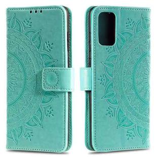For Xiaomi Poco M3 Totem Flower Embossed Horizontal Flip TPU + PU Leather Case with Holder & Card Slots & Wallet(Green)