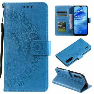 For Xiaomi  Mi 9 Lite / CC9 Totem Flower Embossed Horizontal Flip TPU + PU Leather Case with Holder & Card Slots & Wallet(Blue)