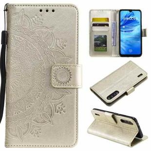 For Xiaomi  Mi 9 Lite / CC9 Totem Flower Embossed Horizontal Flip TPU + PU Leather Case with Holder & Card Slots & Wallet(Gold)
