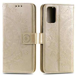 For Xiaomi Mi 10T Pro Totem Flower Embossed Horizontal Flip TPU + PU Leather Case with Holder & Card Slots & Wallet(Gold)