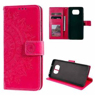 For Xiaomi Poco X3 Totem Flower Embossed Horizontal Flip TPU + PU Leather Case with Holder & Card Slots & Wallet(Red)