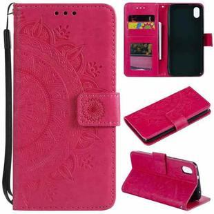For Xiaomi Redmi 7A Totem Flower Embossed Horizontal Flip TPU + PU Leather Case with Holder & Card Slots & Wallet(Red)