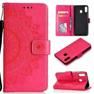 For OPPO A8 Totem Flower Embossed Horizontal Flip TPU + PU Leather Case with Holder & Card Slots & Wallet(Red)