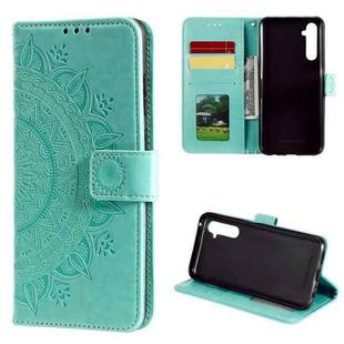 For OPPO Realme 6 Pro Totem Flower Embossed Horizontal Flip TPU + PU Leather Case with Holder & Card Slots & Wallet(Green)