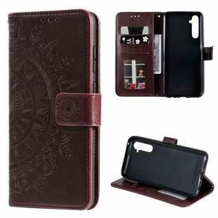 For OPPO Realme 6 Pro Totem Flower Embossed Horizontal Flip TPU + PU Leather Case with Holder & Card Slots & Wallet(Brown)