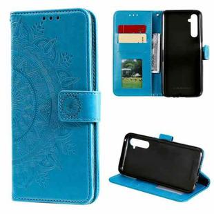 For OPPO Realme 6 Pro Totem Flower Embossed Horizontal Flip TPU + PU Leather Case with Holder & Card Slots & Wallet(Blue)