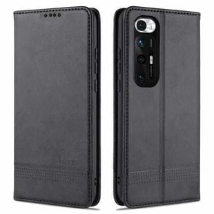 For Xiaomi Mi 10S AZNS Magnetic Calf Texture Horizontal Flip Leather Case with Card Slots & Holder & Wallet(Black)