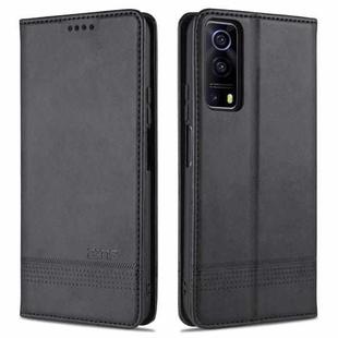 For vivo iQOO Z3 AZNS Magnetic Calf Texture Horizontal Flip Leather Case with Card Slots & Holder & Wallet(Black)