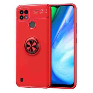 For OPPO Realme C21 Metal Ring Holder 360 Degree Rotating TPU Case(Red+Red)