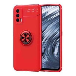 For OPPO Realme V15 Metal Ring Holder 360 Degree Rotating TPU Case(Red+Red)