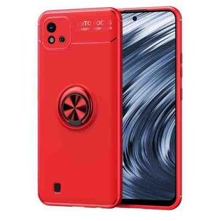 For OPPO Realme C20 Metal Ring Holder 360 Degree Rotating TPU Case(Red+Red)