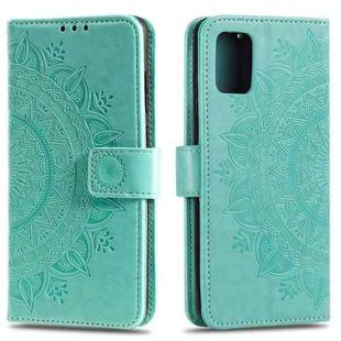 For Samsung Galaxy M51 Totem Flower Embossed Horizontal Flip TPU + PU Leather Case with Holder & Card Slots & Wallet(Green)