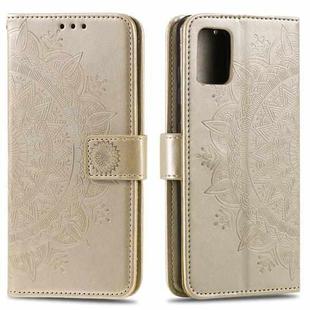 For Samsung Galaxy M51 Totem Flower Embossed Horizontal Flip TPU + PU Leather Case with Holder & Card Slots & Wallet(Gold)
