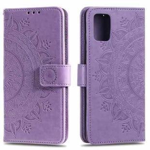 For Samsung Galaxy M51 Totem Flower Embossed Horizontal Flip TPU + PU Leather Case with Holder & Card Slots & Wallet(Purple)