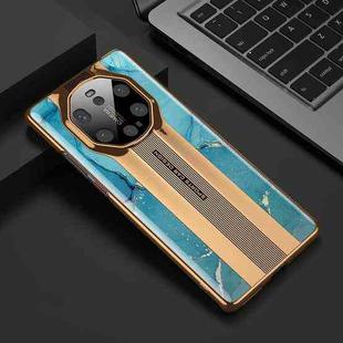 For Huawei Mate 40 RS Porsche Design GKK Electroplating Painted Glass Case(Lake Blue)