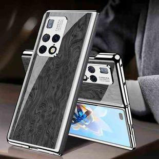 For Huawei Mate X2 GKK Electroplating Painted Glass Phone Case(Grey Wood Pattern)