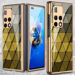 For Huawei Mate X2 GKK Electroplating Painted Glass Phone Case(Yellow Diamond)