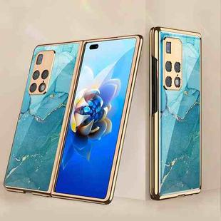 For Huawei Mate X2 GKK Electroplating Painted Glass Phone Case(Lake Blue)